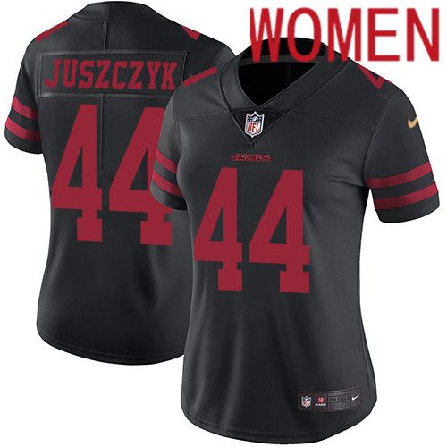 Women San Francisco 49ers 44 Kyle Juszczyk Nike Black Vapor Limited NFL Jersey